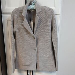 Chic Beige Knit Blazer for Women